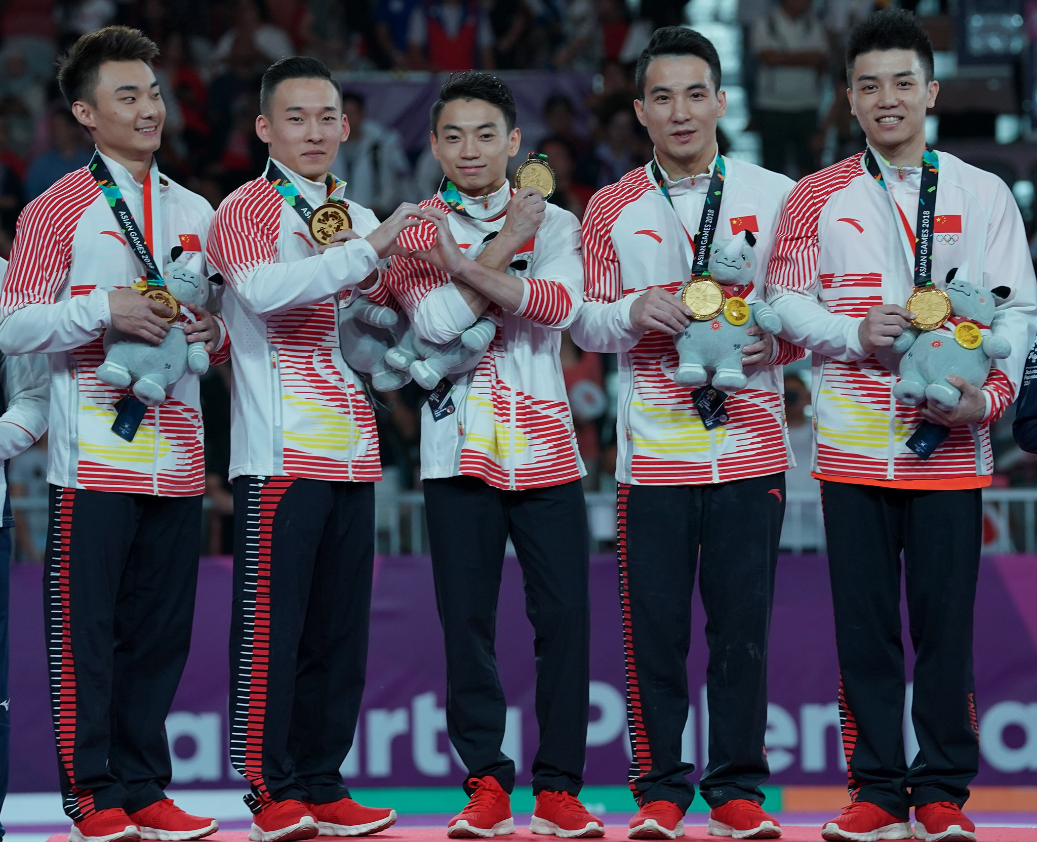 China dominated today's gymnastics team events, firstly winning the men's gold medal ©Getty Images