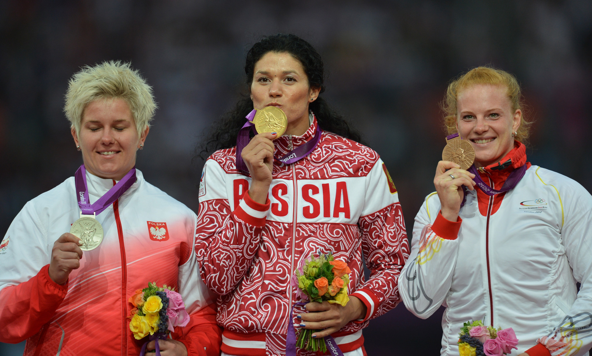 Tatyana Lysenko was stripped of her gold medal following a positive test ©Getty Images