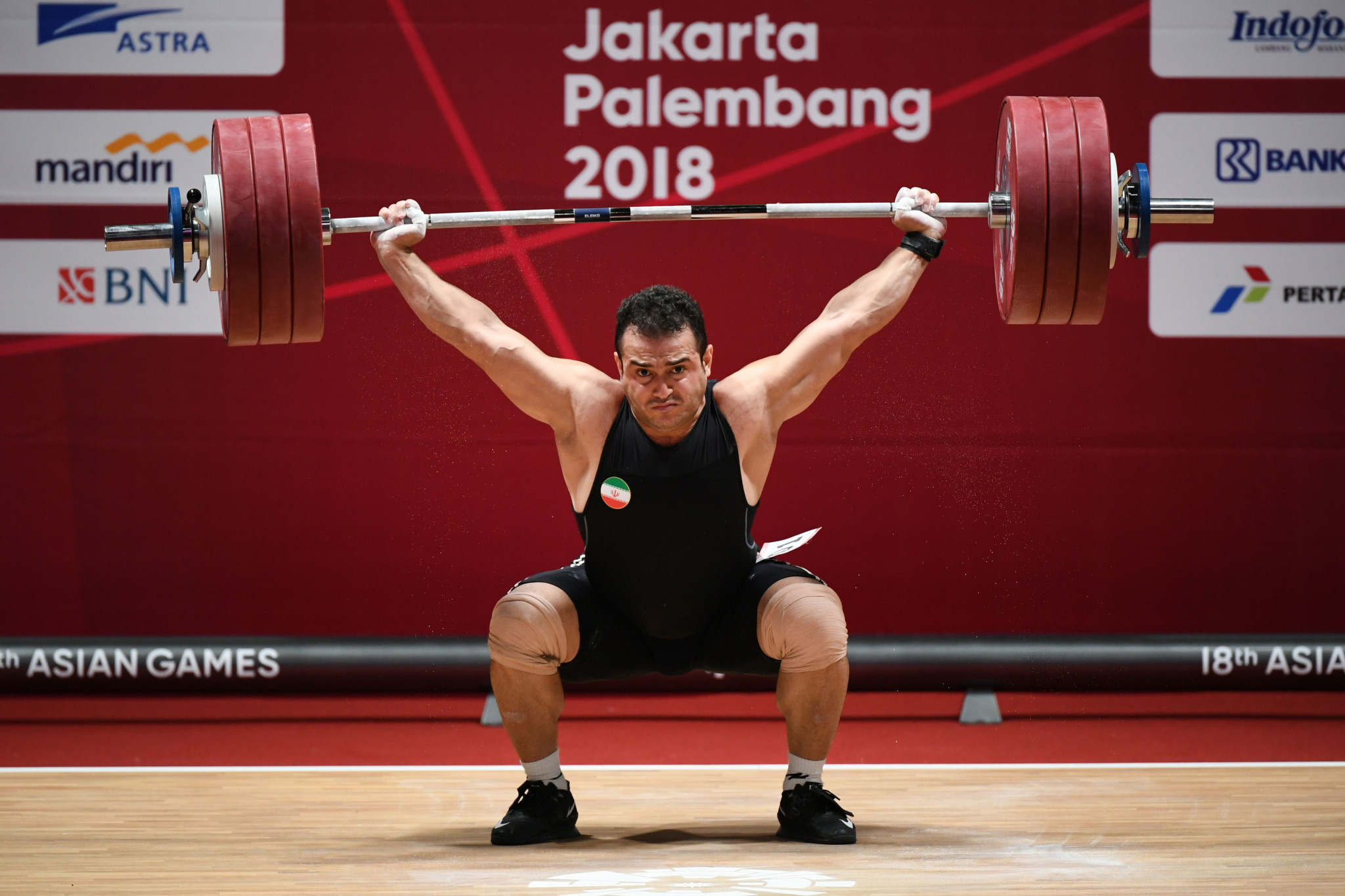 Sohrab Moradi from Iran gained his third weightlifting world record today, when he lifted a snatch of 189kg in the men's 94kg final ©Getty Images