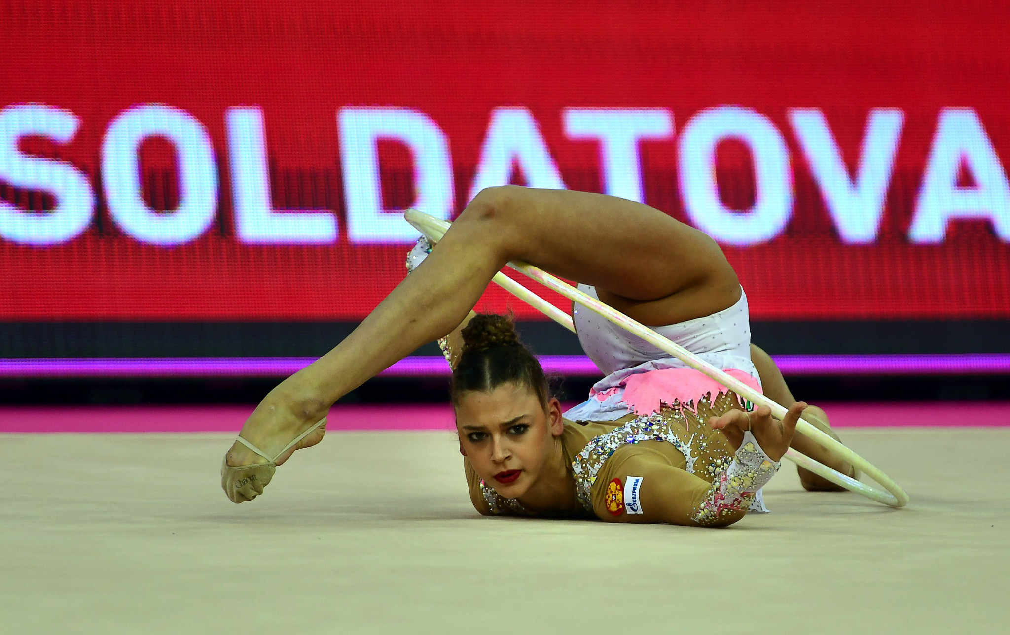 Russian Aleksandra Soldatova enjoyed a rare triumph over 2017 world champion and compatriot Averina to take individual gold ©Getty Images