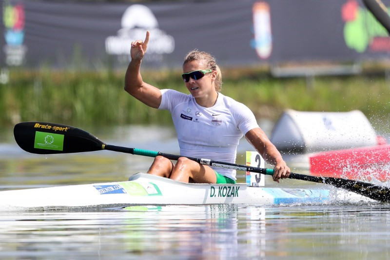 Hungary's triple Olympic champion Danuta Kozak returned to top level action with two golds  ©ICF