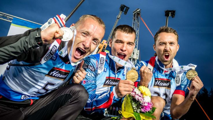Michal Krcmar led a Czech clean sweep in the men's sprint at the IBU Summer World Championships ©IBU