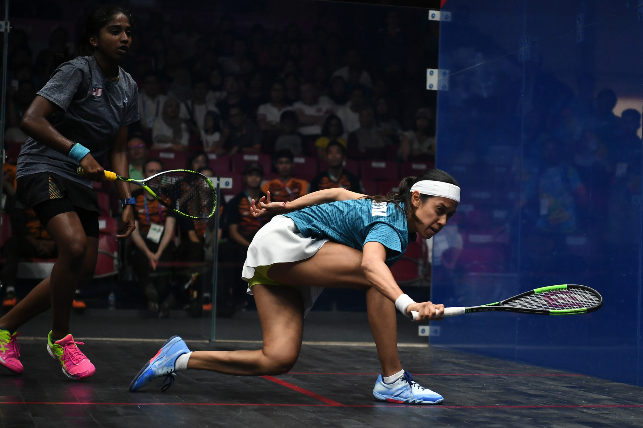 Nicol David beat Sivasangari Subramaniam in an all-Malaysian women's singles squash final to secure her fourth consecutive Asian Games gold medal in the event ©Getty Images