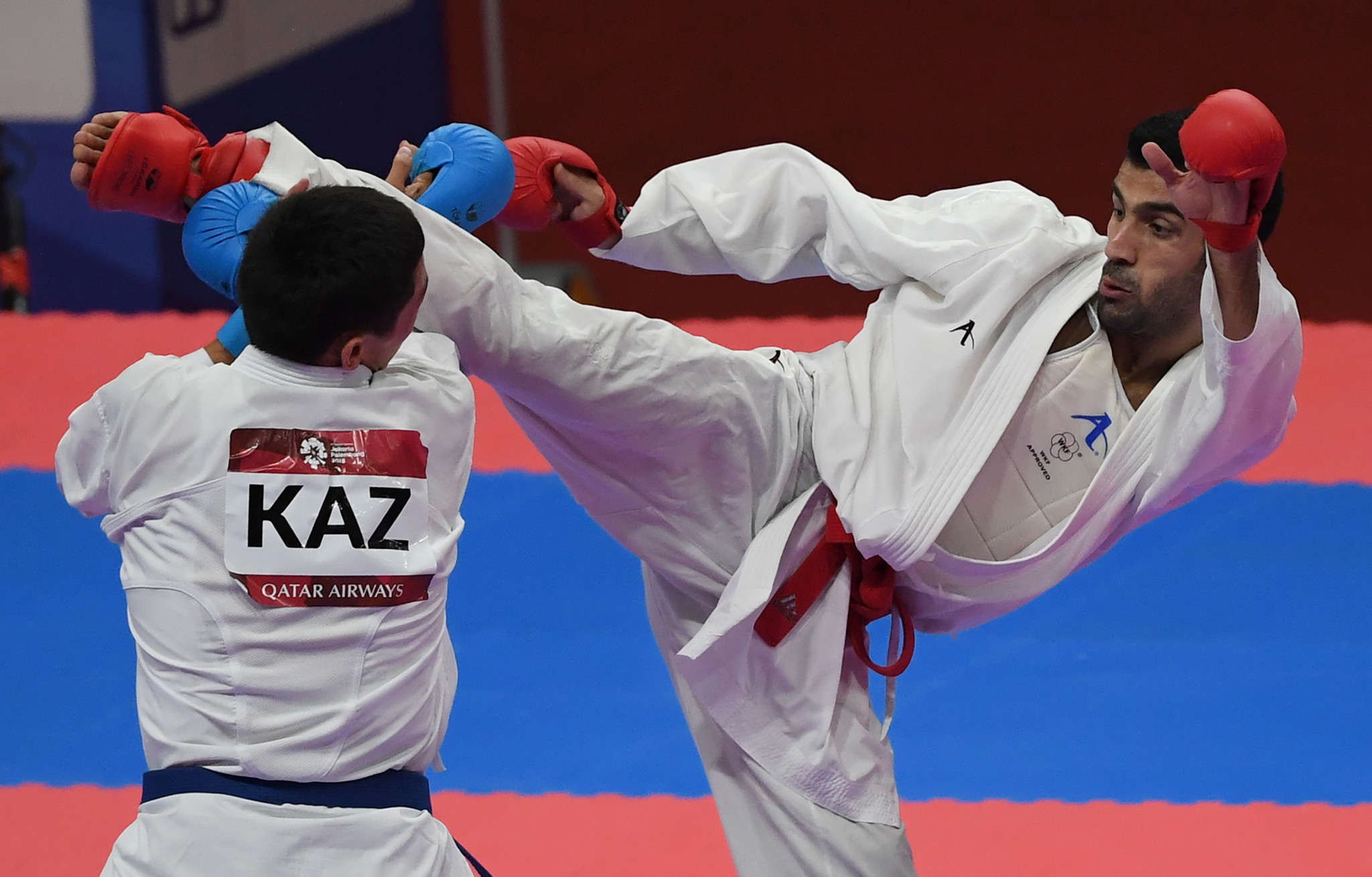 Ali Abdulaziz then doubled Kuwait's gold medal tally with victory in the men's under-67 kilograms karate event, beating Kazakhstan's Didar Amirali 4-0 in the final ©Getty Images