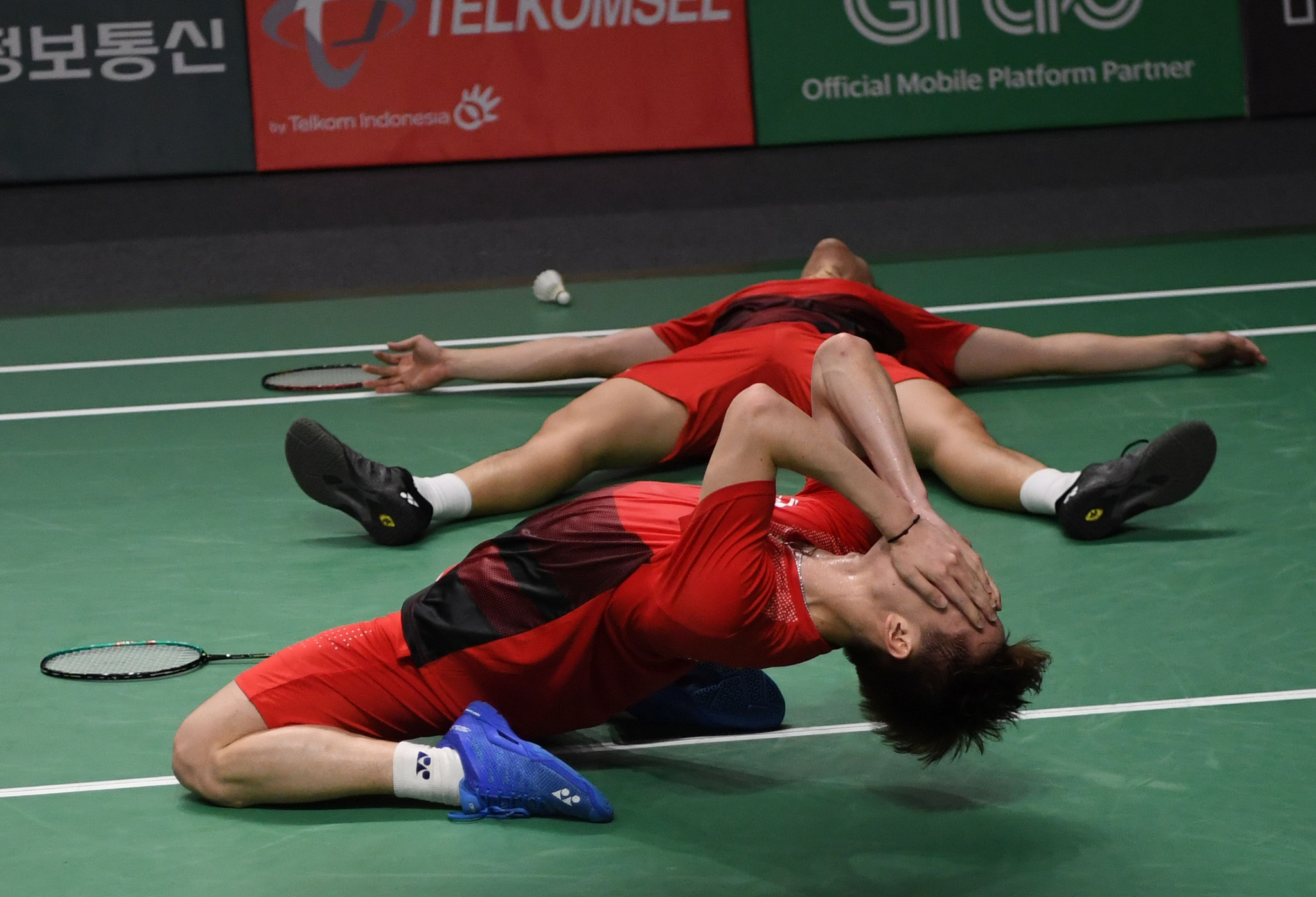 The host nation's one other gold medal today came courtesy of Kevin Sanjaya Sukamuljo and Marcus Fernaldi Gideon after they beat Muhammad Rian Ardianto and Fajar Alfian in an all-Indonesian men's doubles badminton final ©Getty Images