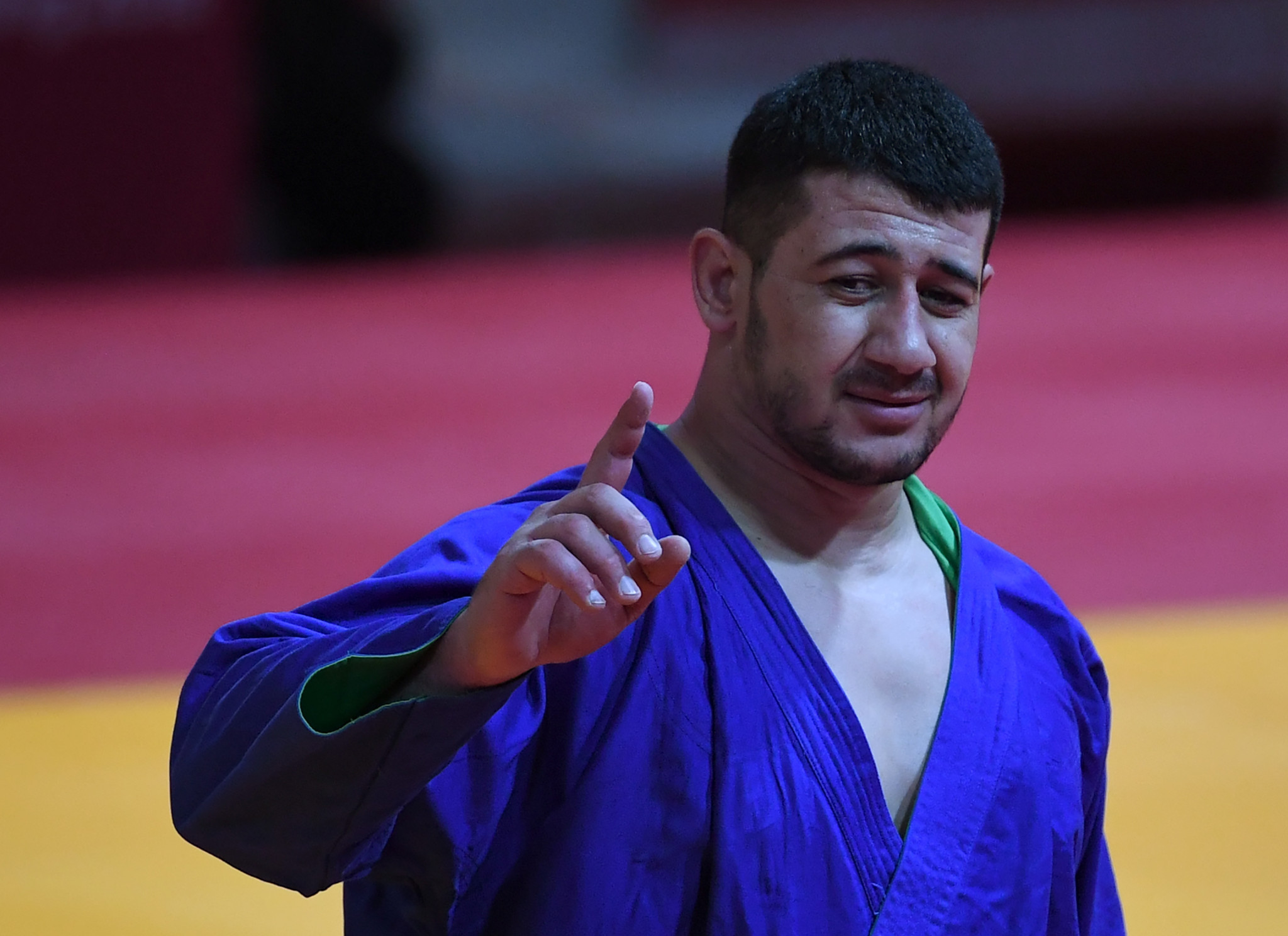 Uzbekistan won all three golds on offer in kurash today, thanks to athletes including Mukhsin Khisomiddinov, pictured, who won the men's 90kg final ©Getty Images