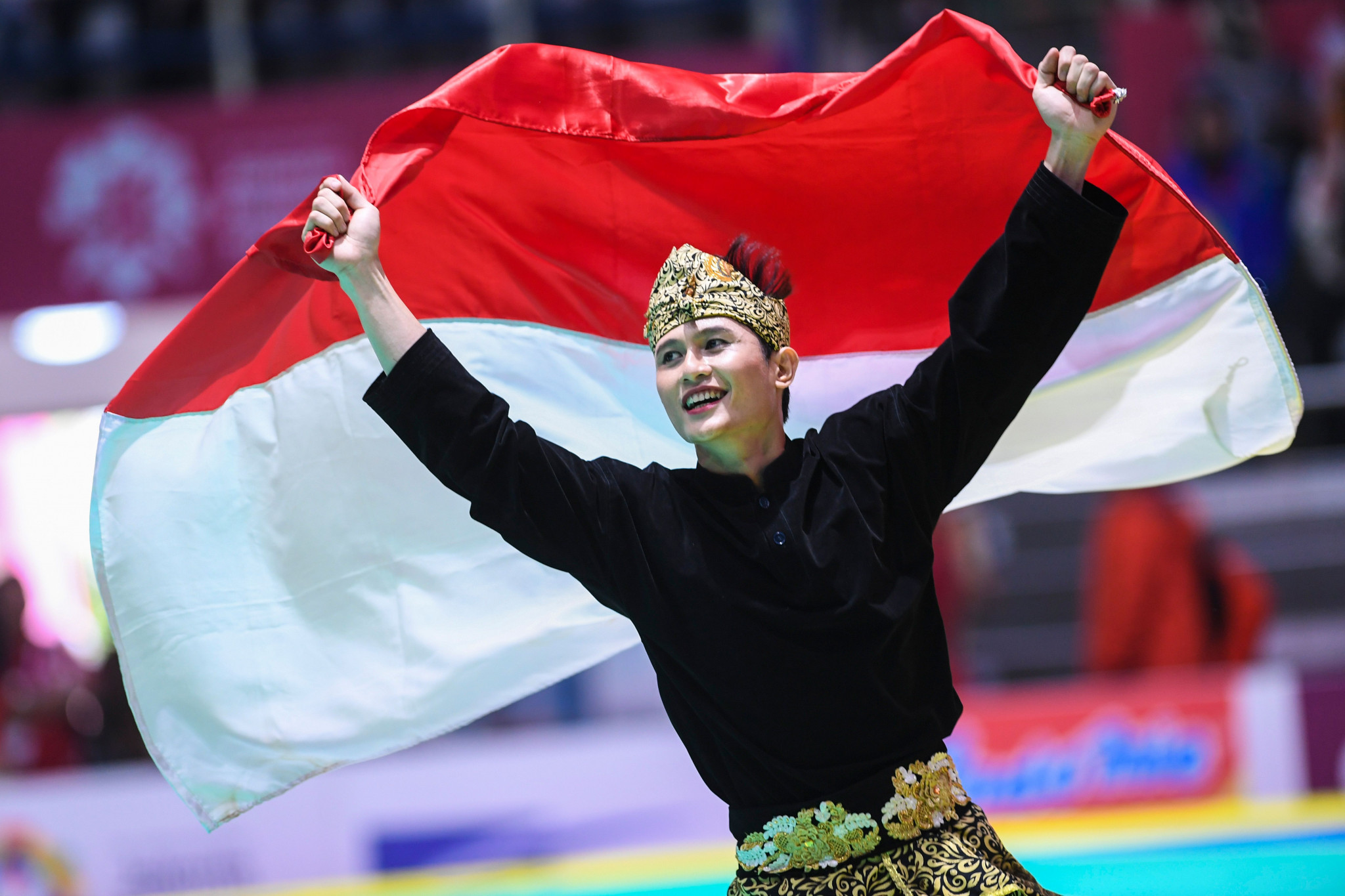Sugianto Sugianto won one of Indonesia's six pencak silat golds today in the men's single event. The hosts won 14 of the 16 golds on offer in the sport, meaning they now have 30 overall ©Getty Images