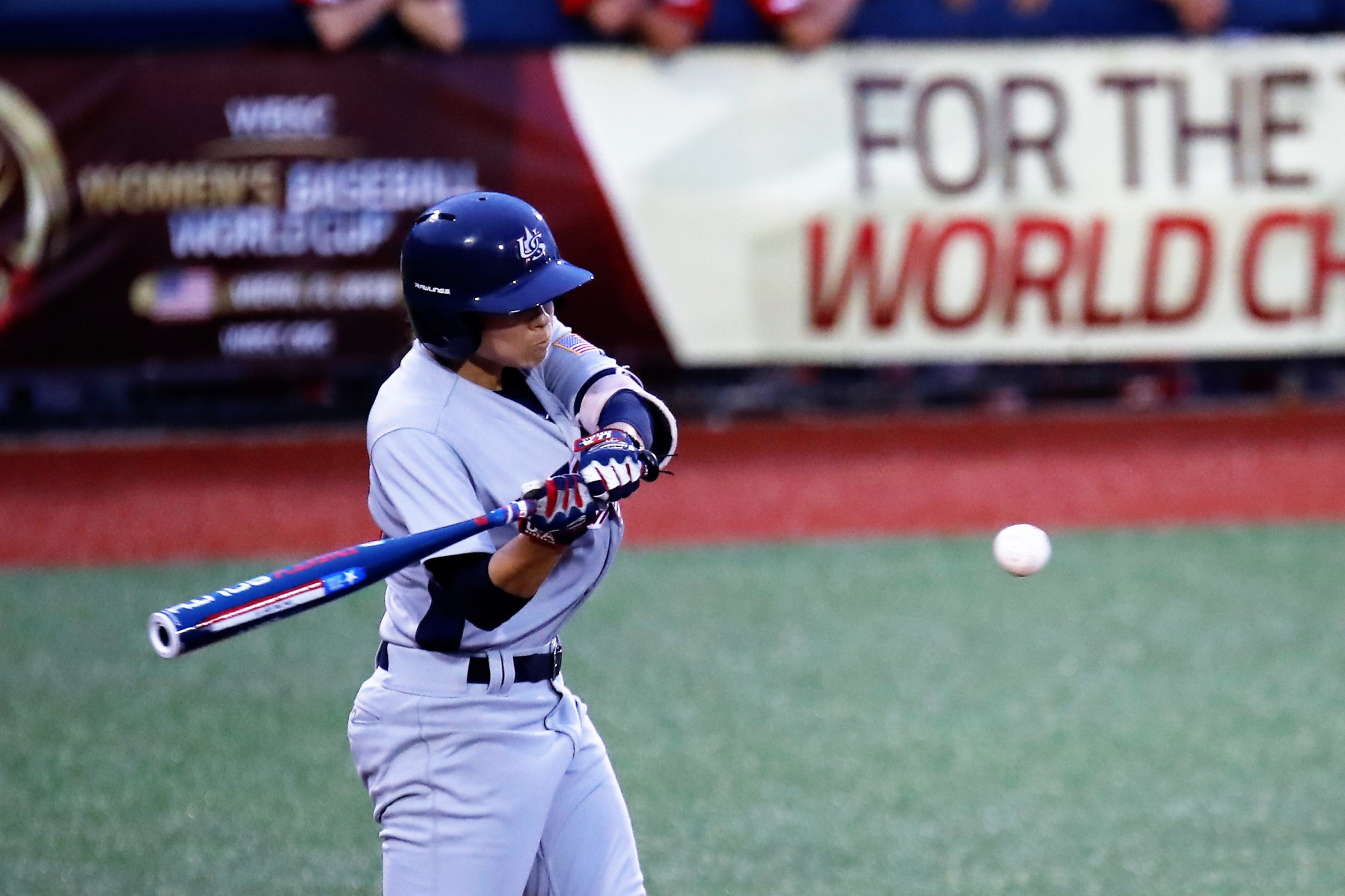 Jade Gortarez's home run helped the US to beat Canada 5-1 and keep in the hunt for the second spot in the final ©WBSC