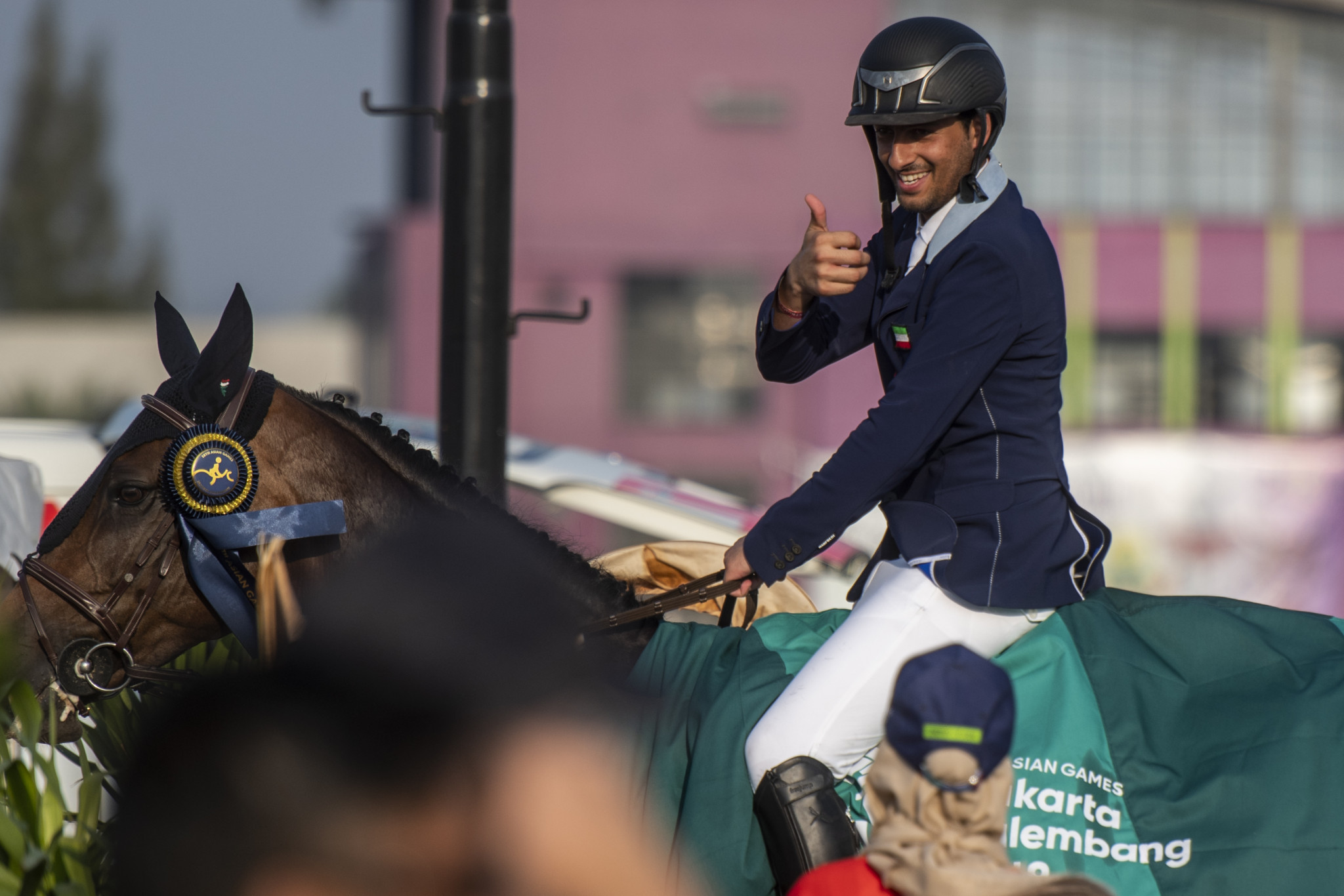 Kuwait's third gold medal of the 2018 Asian Games was won by equestrian rider Ali Alkhorafi, who came out on top in the jumping individual competition ©Getty Images
