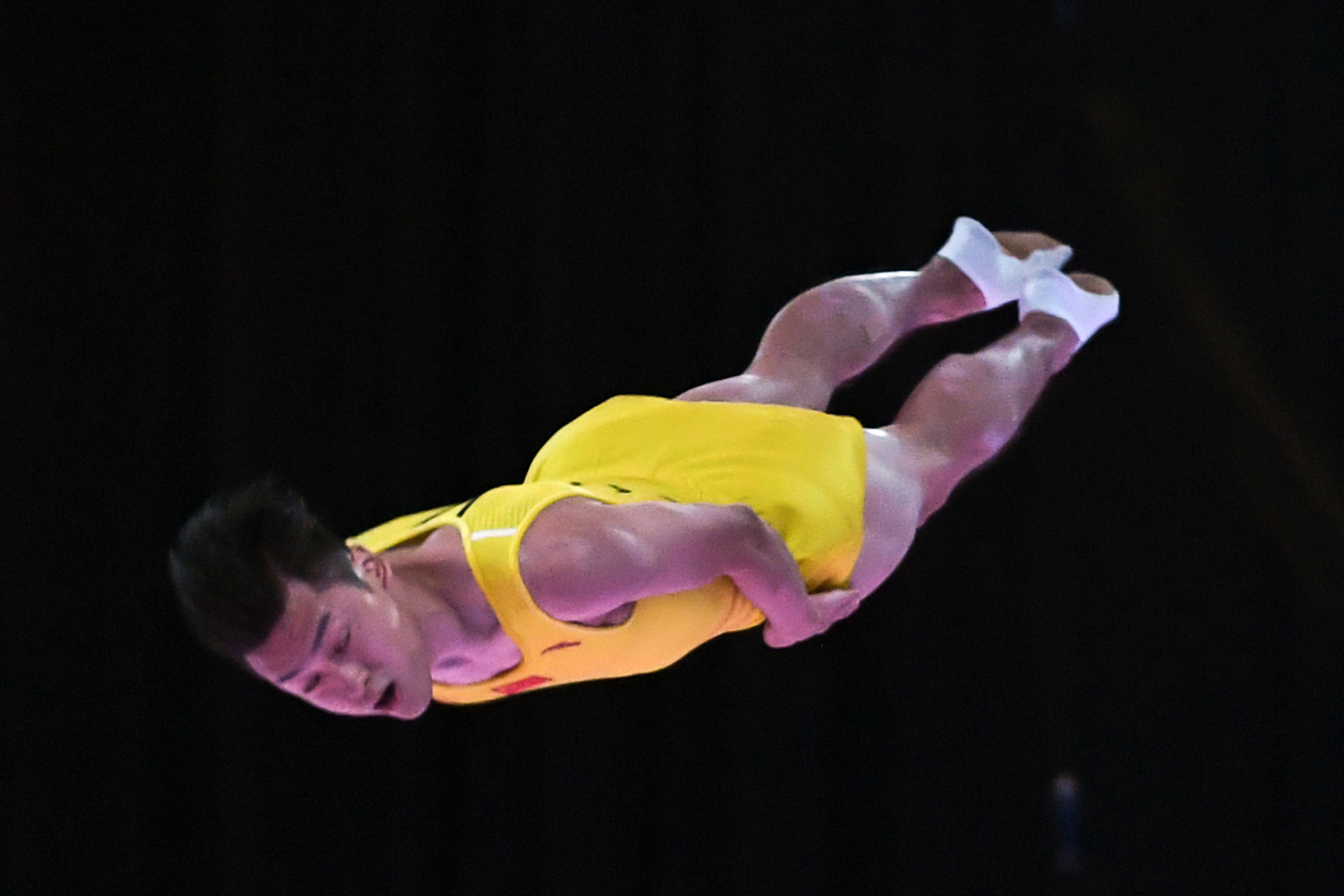 Dong Dong today became the first man to win any gymnastics event at the Asian Games three times in succession, in the men's trampoline final ©Getty Images