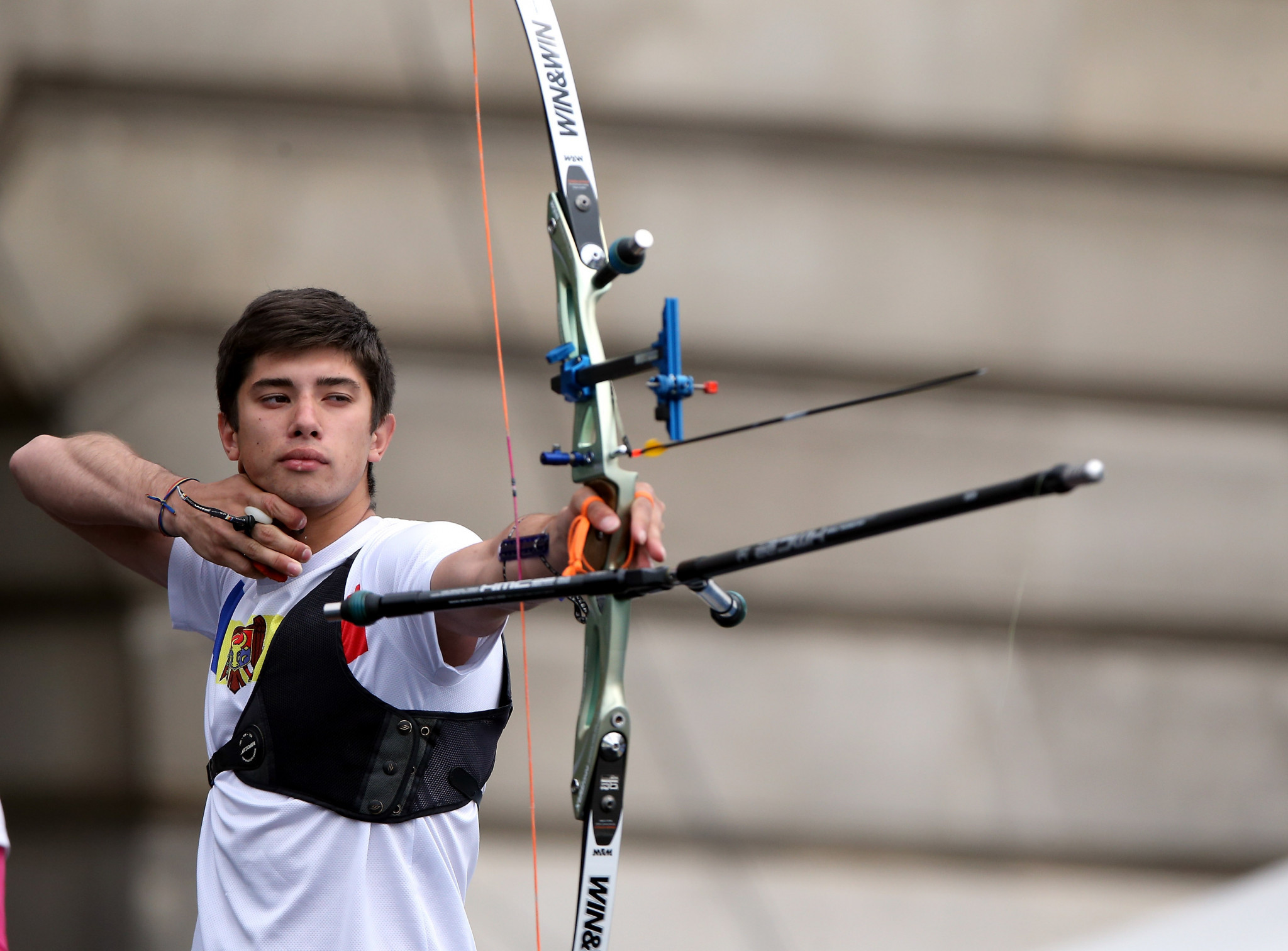 Moldova's Dan Olaru stunned defending champion Jean-Charles Valladont of France to reach the men's recurve final ©Getty Images