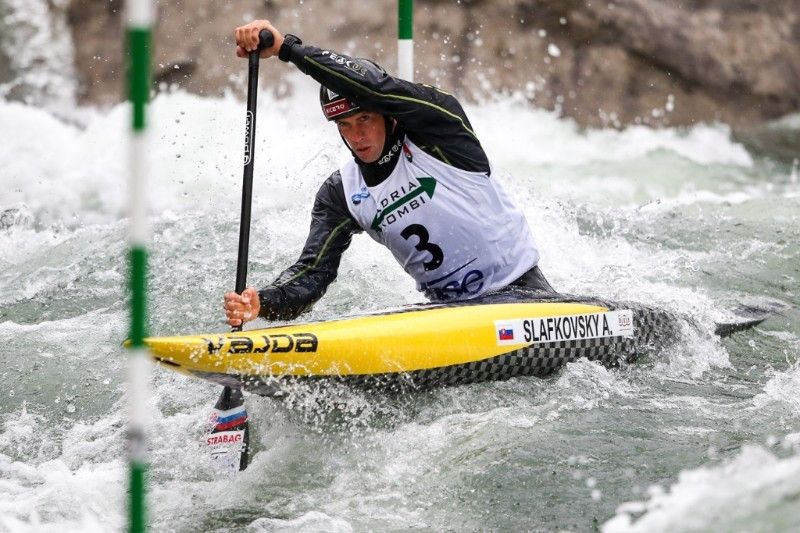 Slovakia’s Alexander Slafkovsky finished first in heat one on the first day in Tacen ©ICF