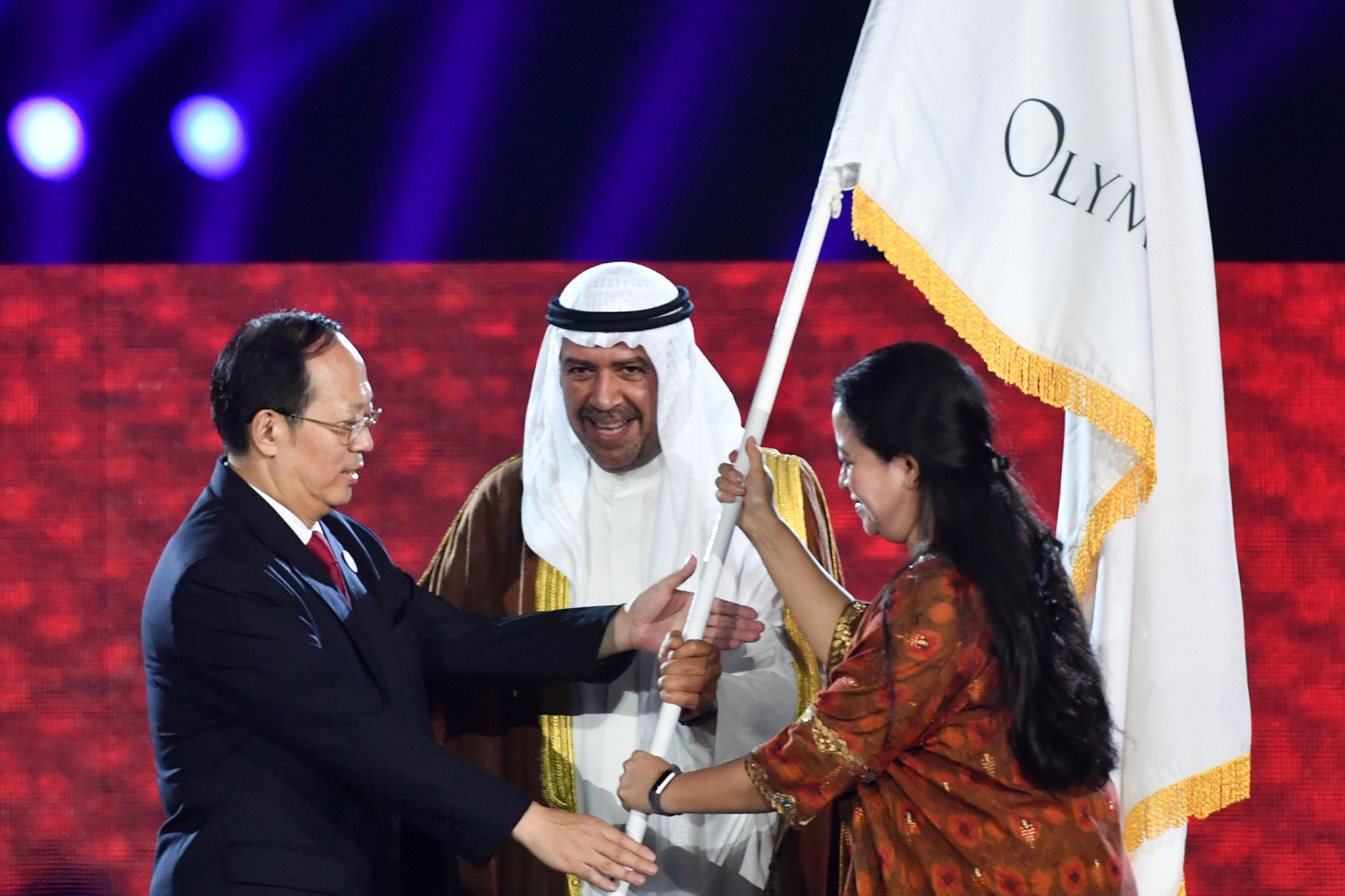 He was also on hand to participate in the OCA flag handover ceremony as attention turned to the 2022 Asian Games in Hangzhou in China ©Getty Images