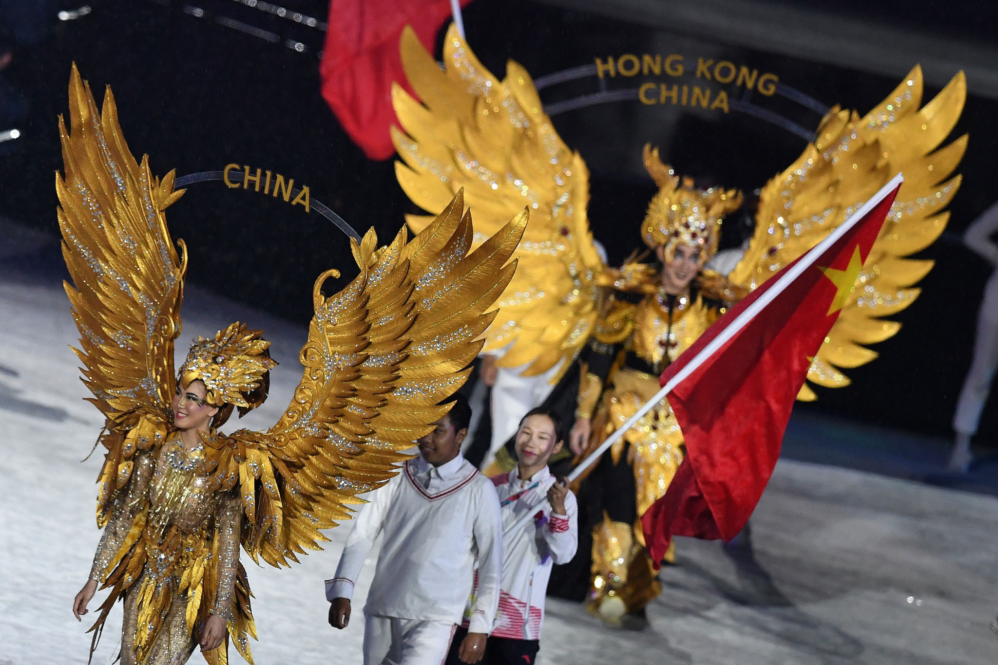 China, who topped the 2018 Asian Games medal table with 132 golds, earlier took part in the flag parade along with the other 44 competing nations ©Getty Images
