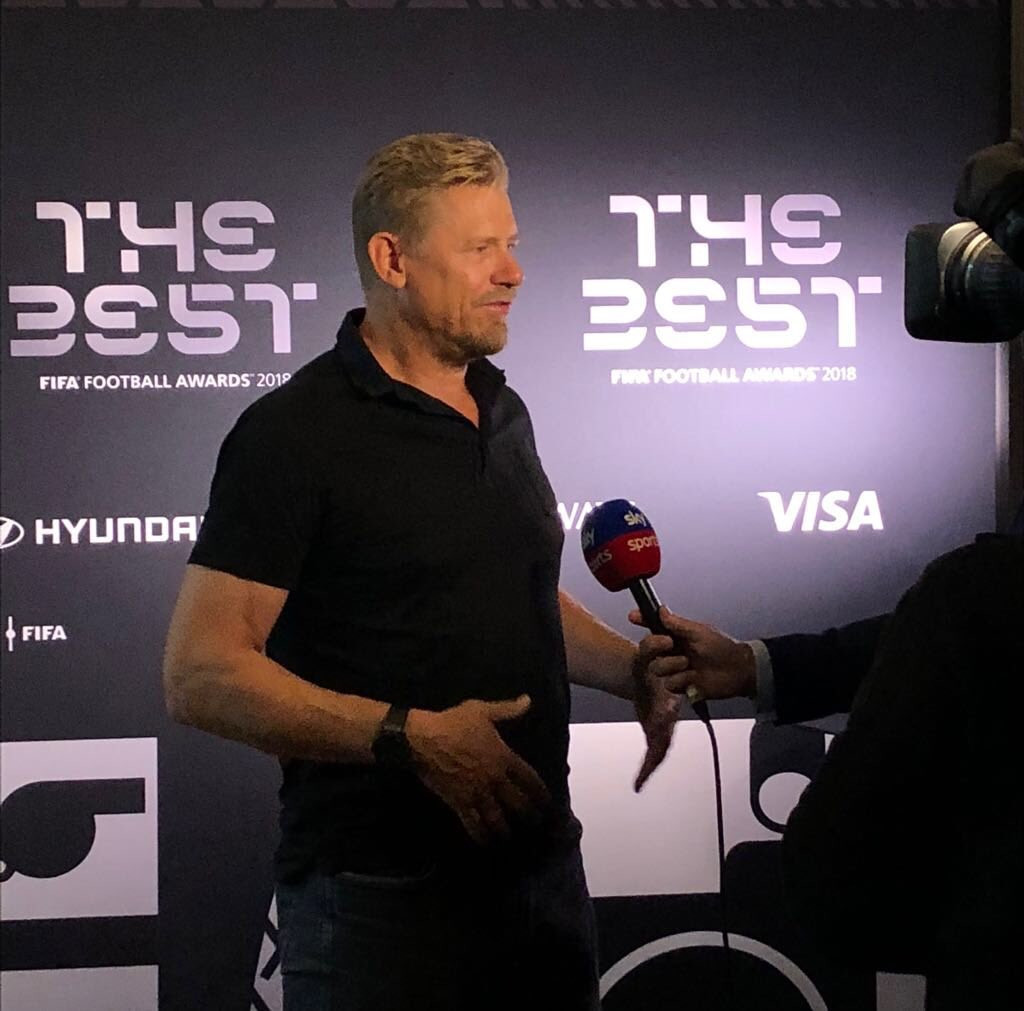 FIFA legend Peter Schmeichel was in London to reveal the shortlisted candidates for this year's awards ©Peter Schmeichel/Twitter