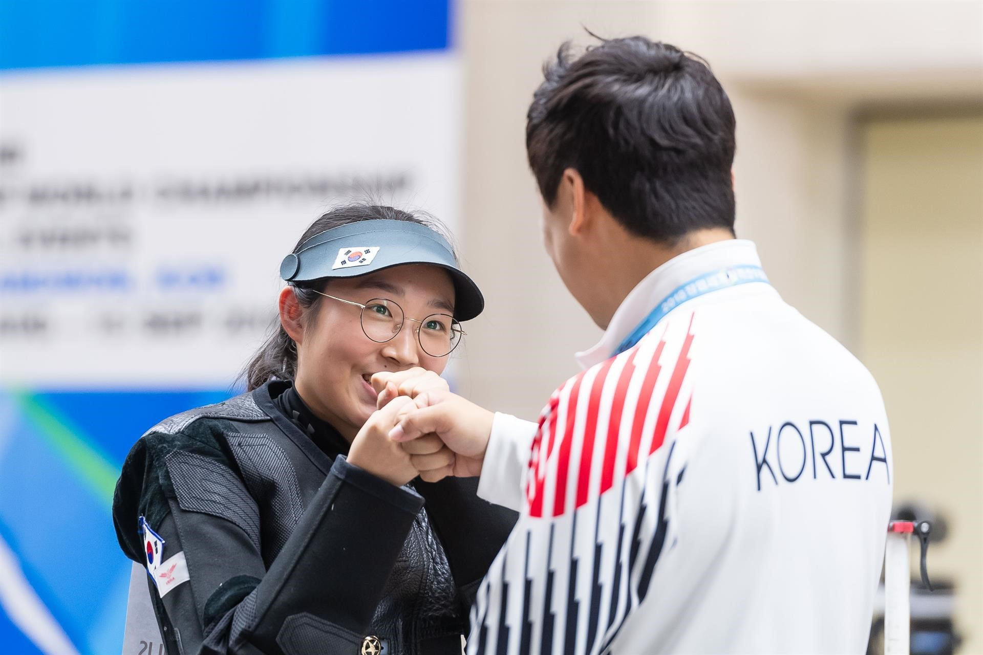 South Korea's Hana Im is the new world champion in the 10m air rifle event with her team-mate finishing in bronze ©ISSF