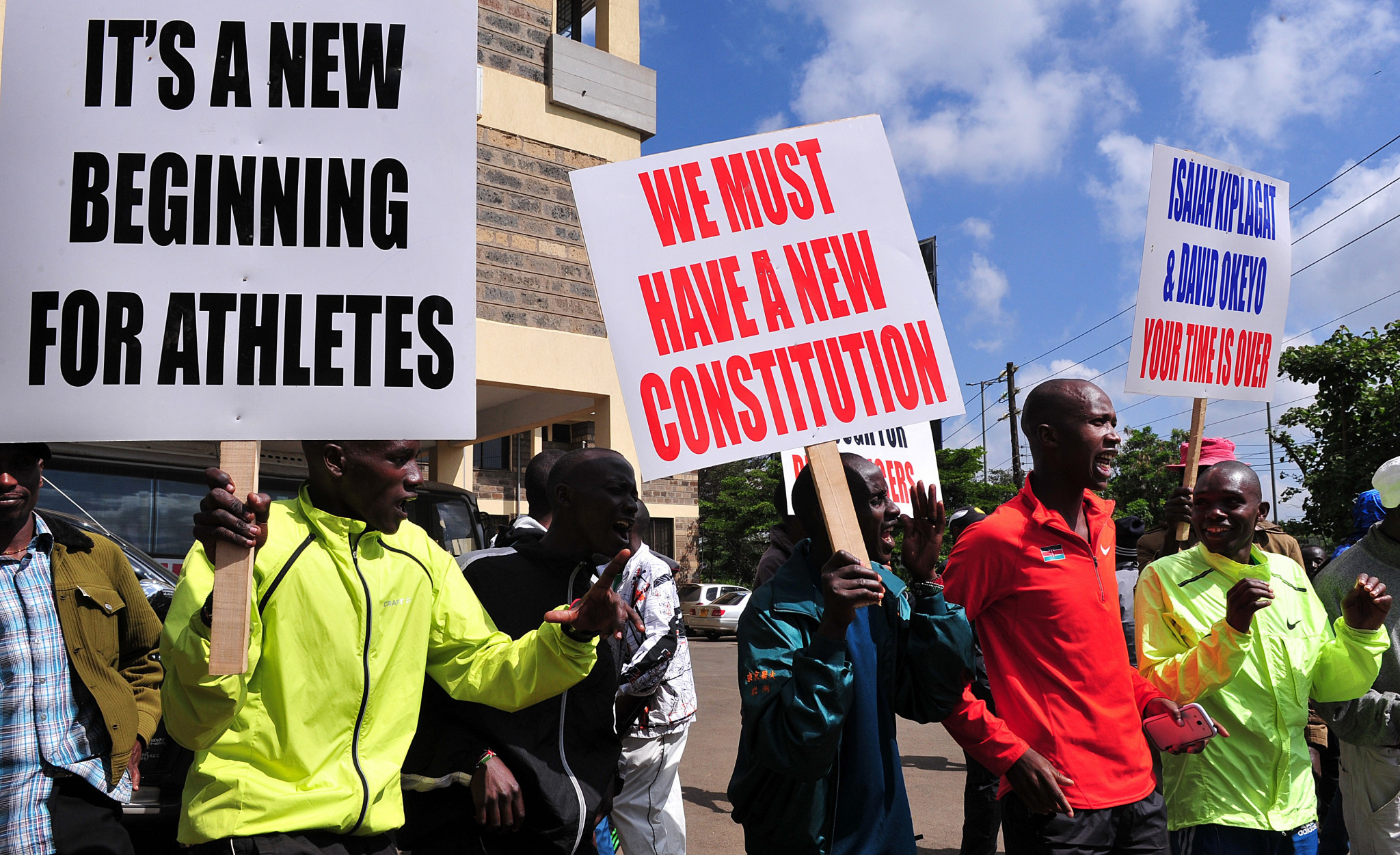 The allegations against the two officials prompted protests from Kenyan athletes ©Getty Images
