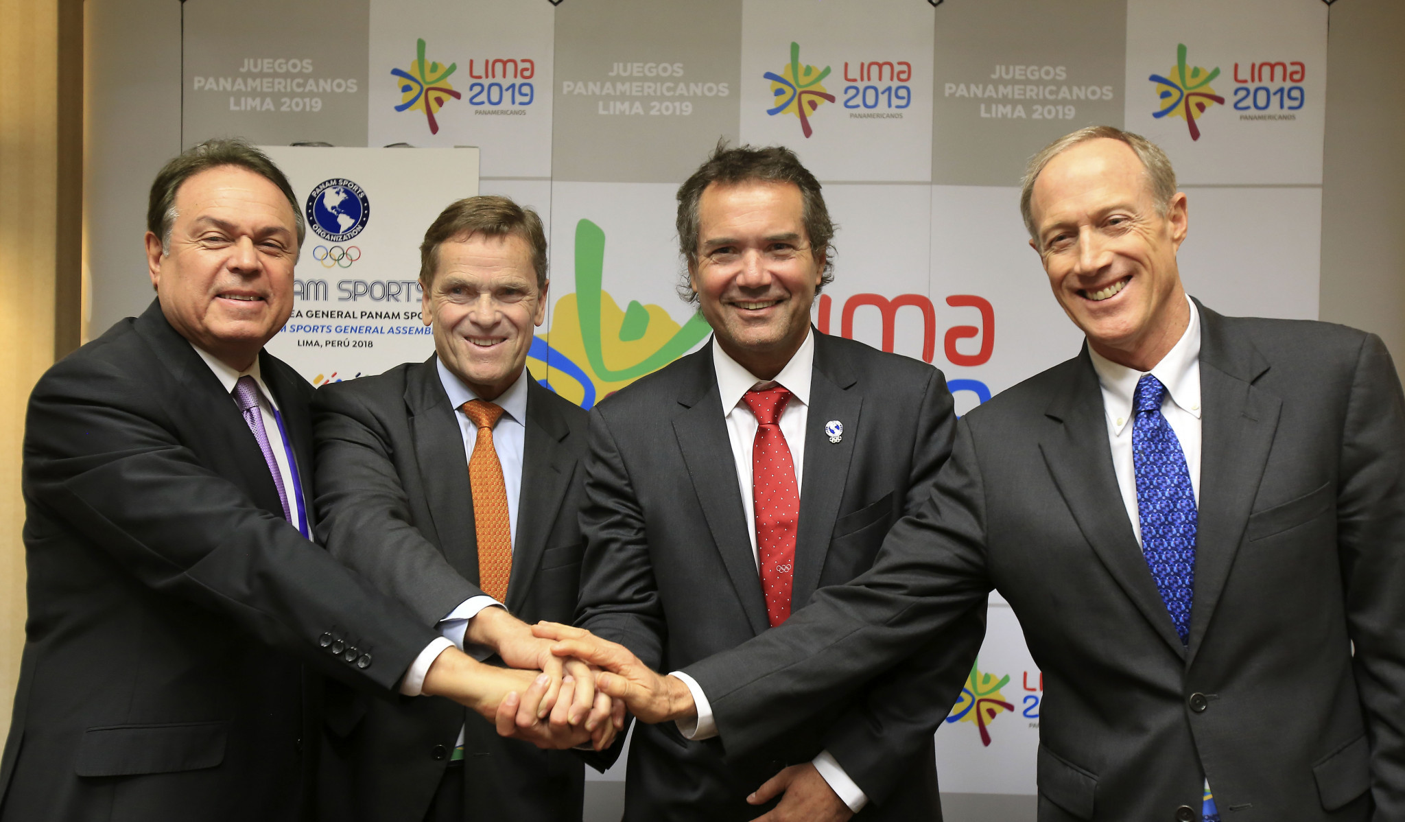 Panam Sports President Neven Ilic, third left, claimed they could not wait to secure Puerto Viejo ©Panam Sports