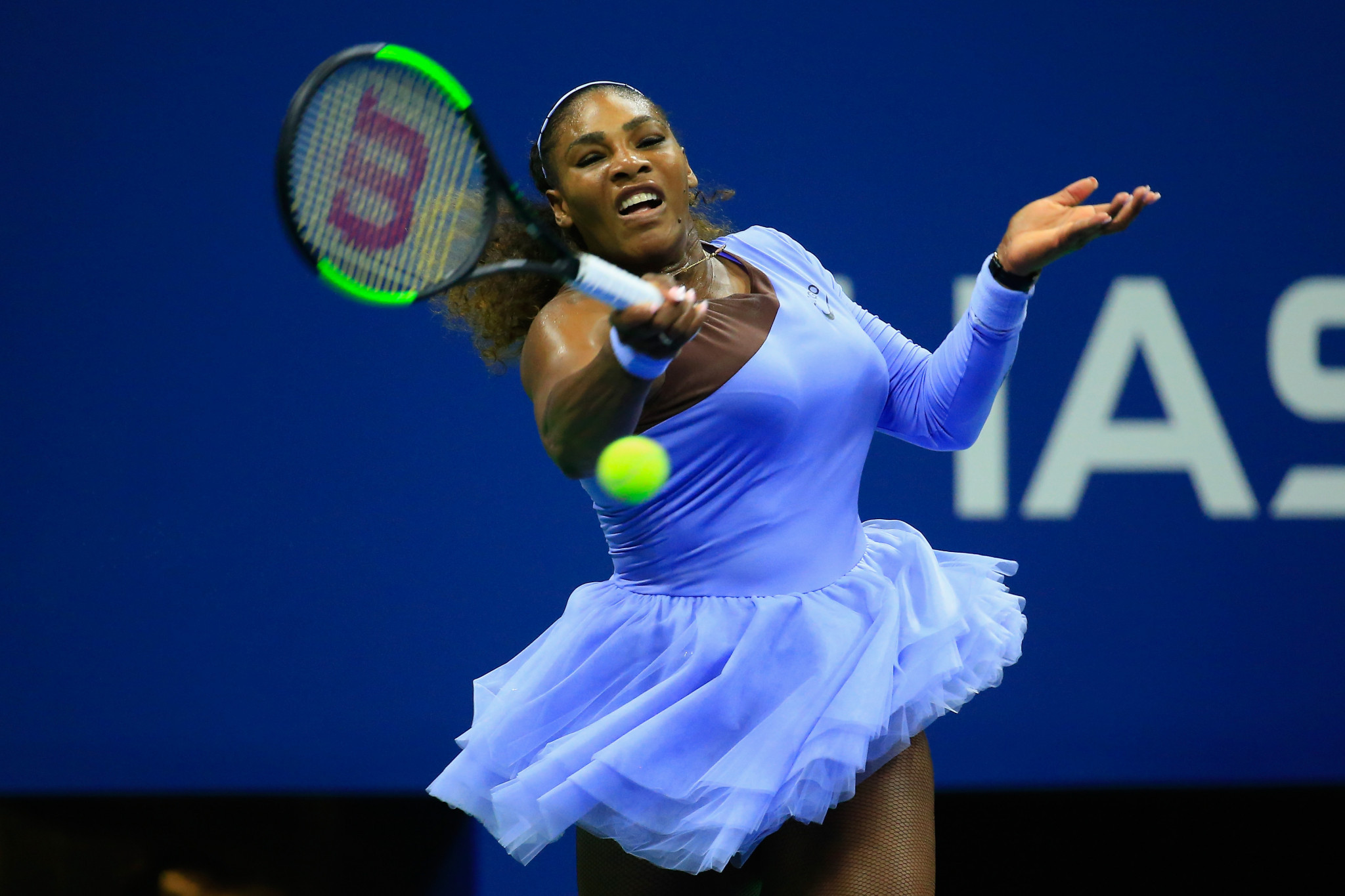 Serena Williams remains on course for a record-equalling 24th Grand Slam title as she dispatched Latvian Anastasija Sevastova ©Getty Images