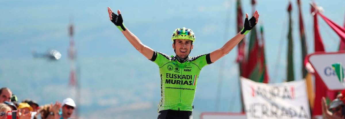Oscar Rodriguez wins the first victory for his team after a solo climb ©Vuelta