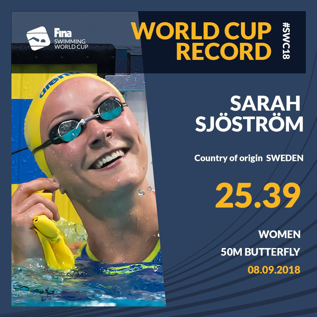 Some of swimming's biggest stars, including Sweden's multiple world record holder Sarah Sjostrom, featured on day two of the FINA World Cup in Kazan ©FINA