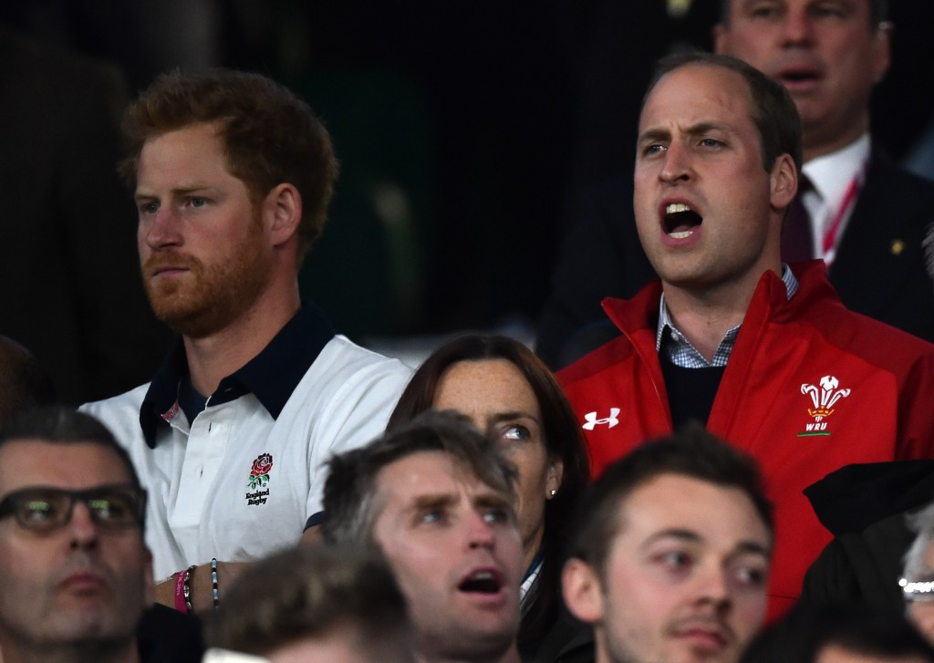 Prince Harry and Prince William were present for a crunch Group A tie between England and Wales ©Getty Images