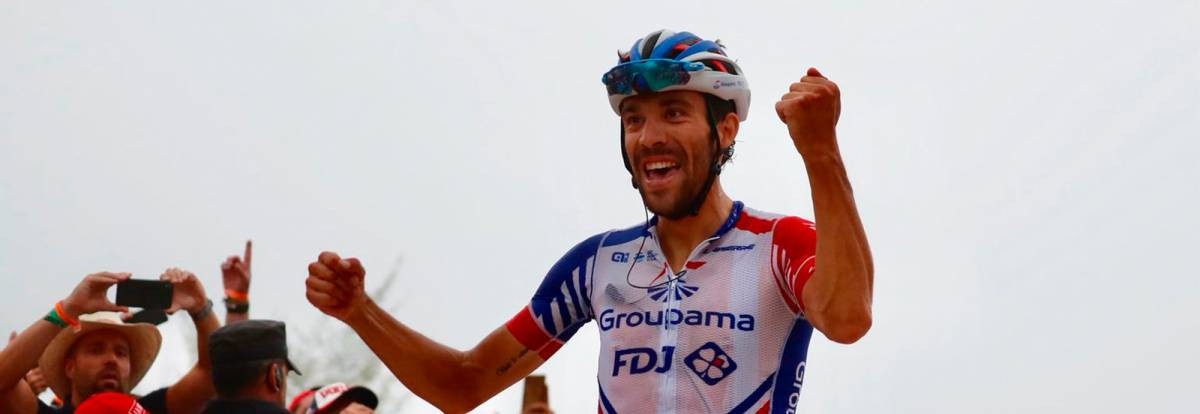 Thibaut Pinot took his first Vuelta a España stage win to complete his triple crown of road cycling victories ©Vuelta