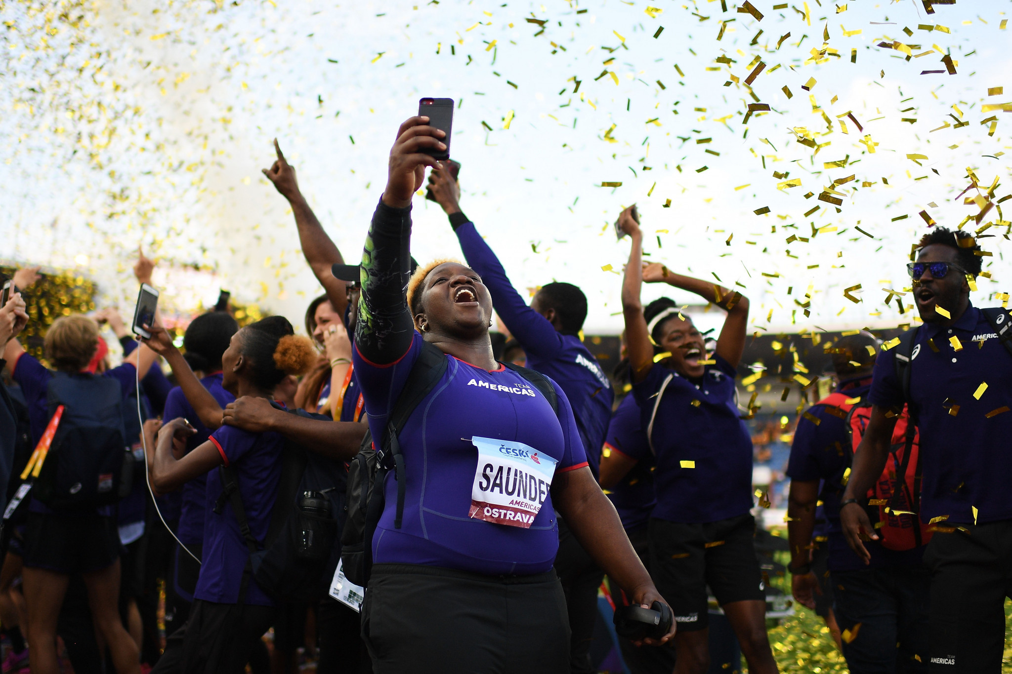 Team Americas celebrate winning the IAAF Continental Cup ©Getty Images  