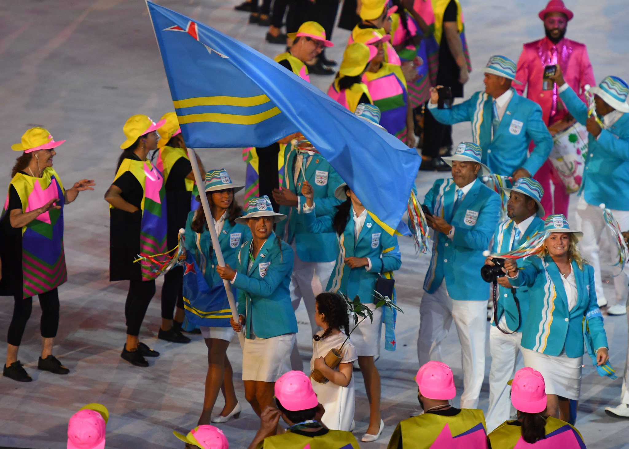 Nicole van der Velden was Aruba's flagbearer at  Rio 2016 ©Getty Images