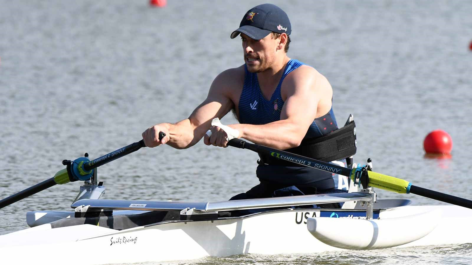 American Blake Haxton was among the other qualifiers today ©US Rowing