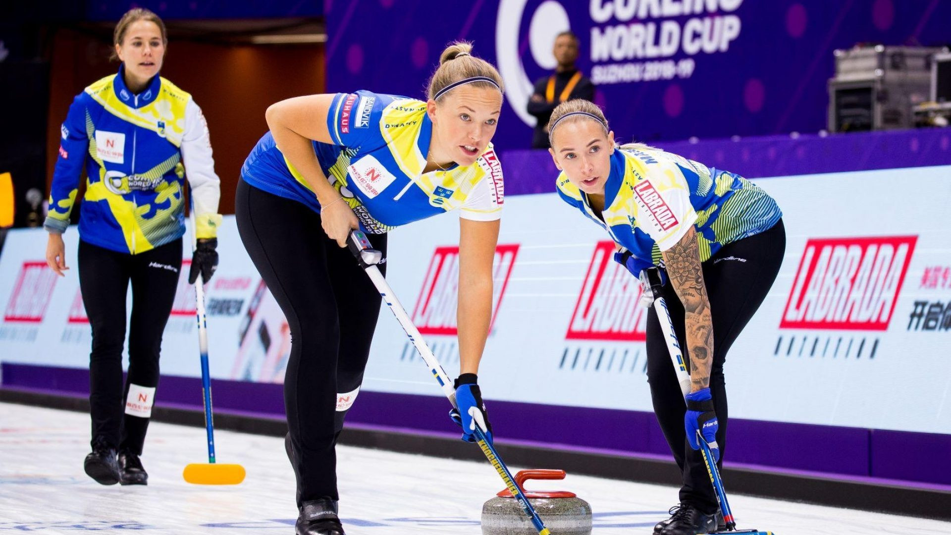Sweden's Olympic champion skip Anna Hasselborg began with victory as the first event of the inaugural Curling World Cup began ©WCF