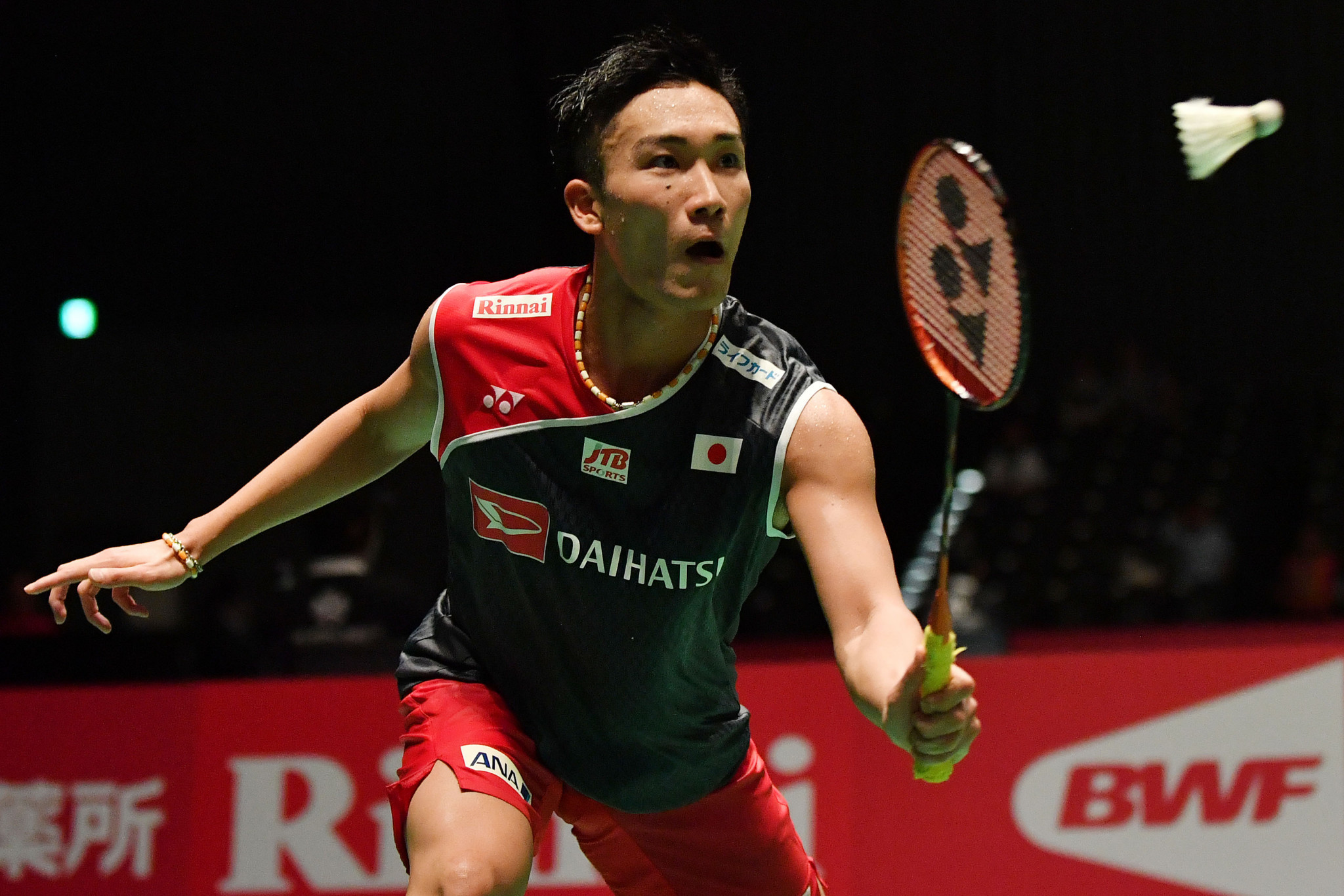 Reigning world champion Kento Momota set up a mouthwatering quarter final with double Olympic gold medallist Lin Dan ©Getty Images