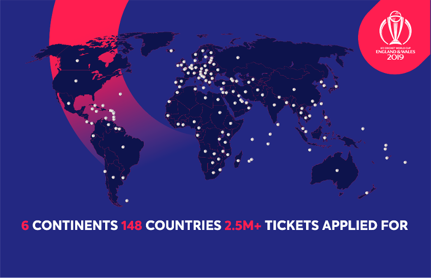 Tickets for next year's World Cup were bought in 148 countries ©ICC