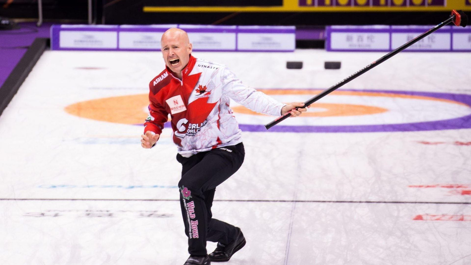 Kevin Koe starred for Canada as they preserved their unbeaten record ©Curling World Cup
