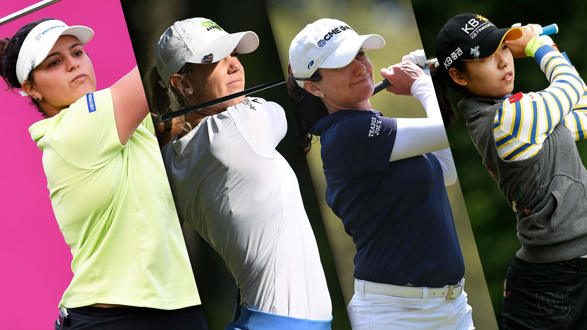 Four women jointly lead the LPGA Evian Golf Tournament at the halfway stage - from left, Maria Torres, Amy Olson, Mo Martin and Mi Hyang Lee ©LPGA