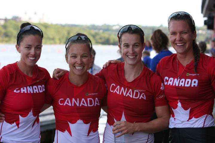 Canada's four-woman kayak team won gold at the Pan American Canoe Sprint Championships in Dartmouth ©Canoe Kayak Canada