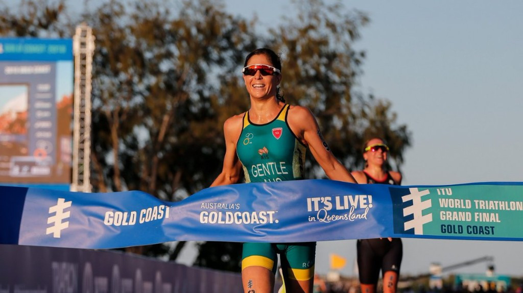 Australia's Ashleigh Gentle won the women's race on home soil ©ITU