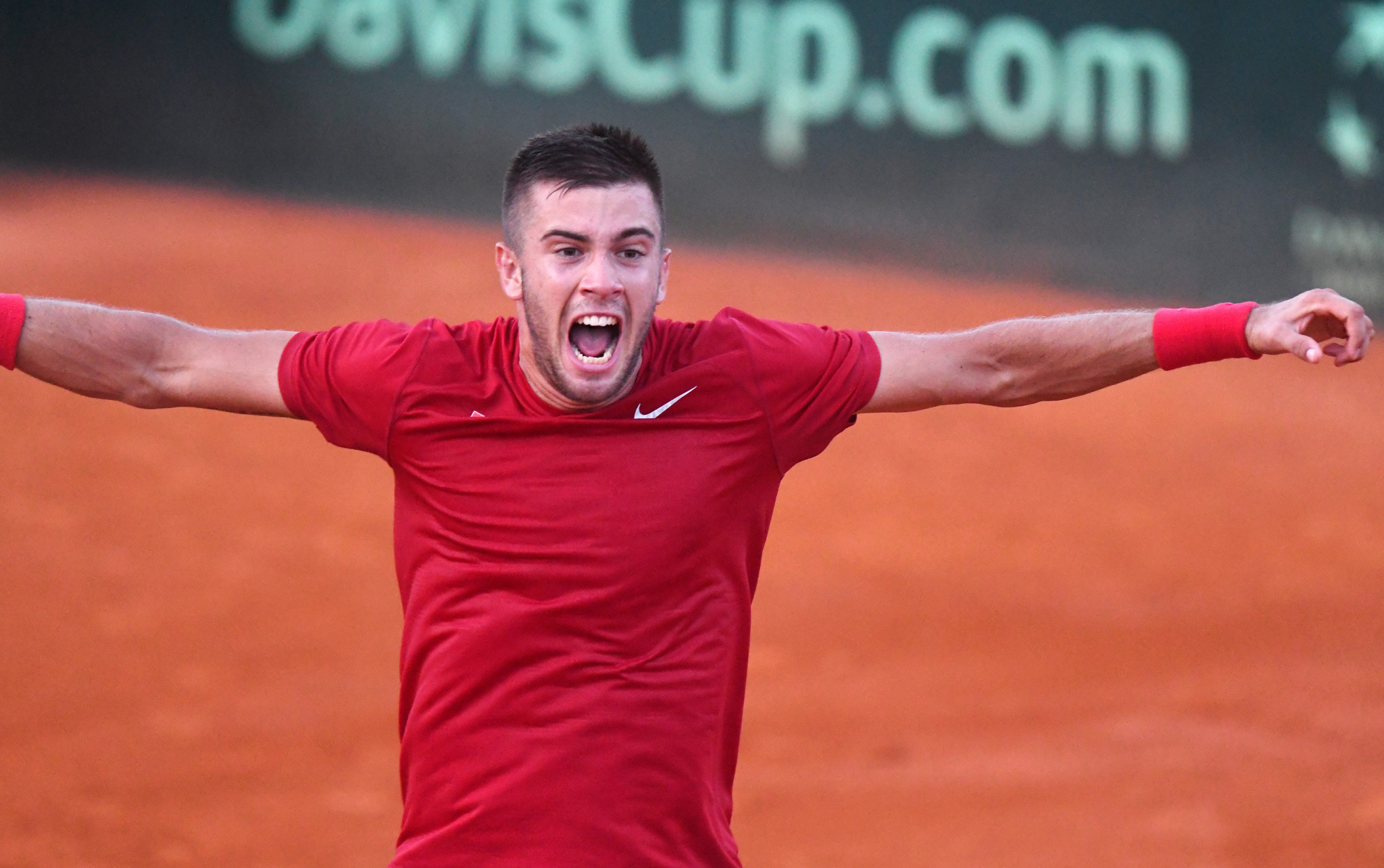 Borna Coric secured Croatia's place in the Davis Cup final after he overcame American opponent Frances Tiafoe ©Getty Images