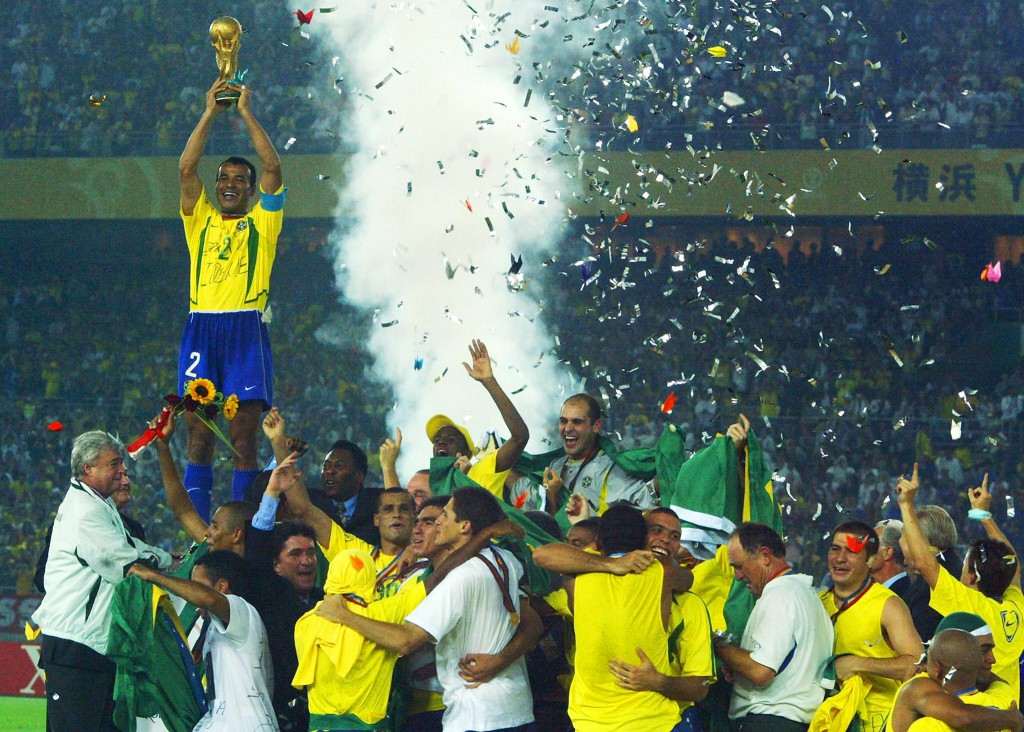 Brazil beat Germany to win the FIFA World Cup title at the International Stadium Yokohama in 2002 ©AFP/Getty Images