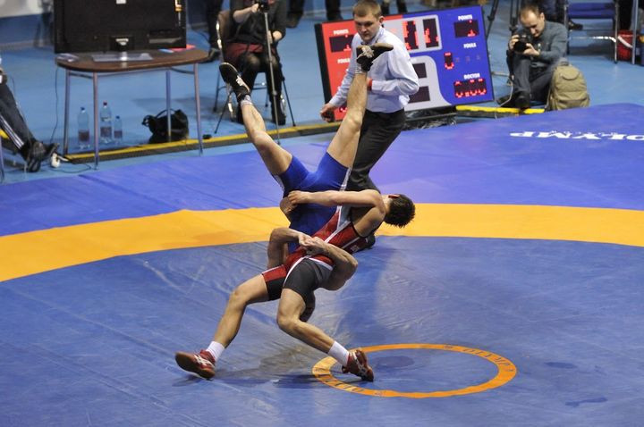 Now underway at the Palace of Sports is a Greco-Roman wrestling test event ©BWF