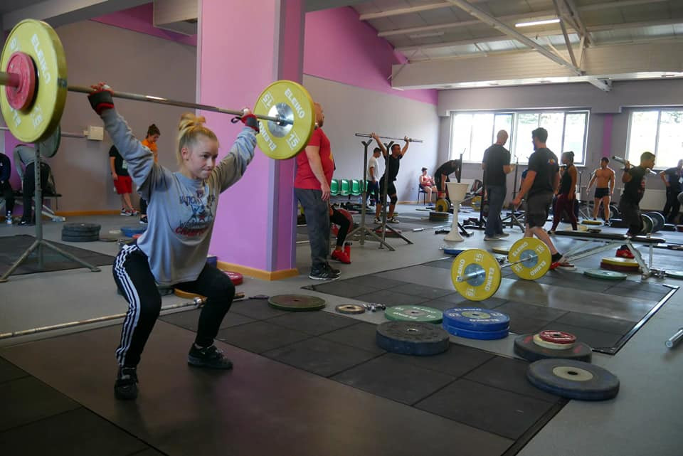 Some of the 140 competitor from 27 countries practicing for the FISU World University Weightlifting Championships in Biala Podlaska in Poland ©World University Weightlifting Championship