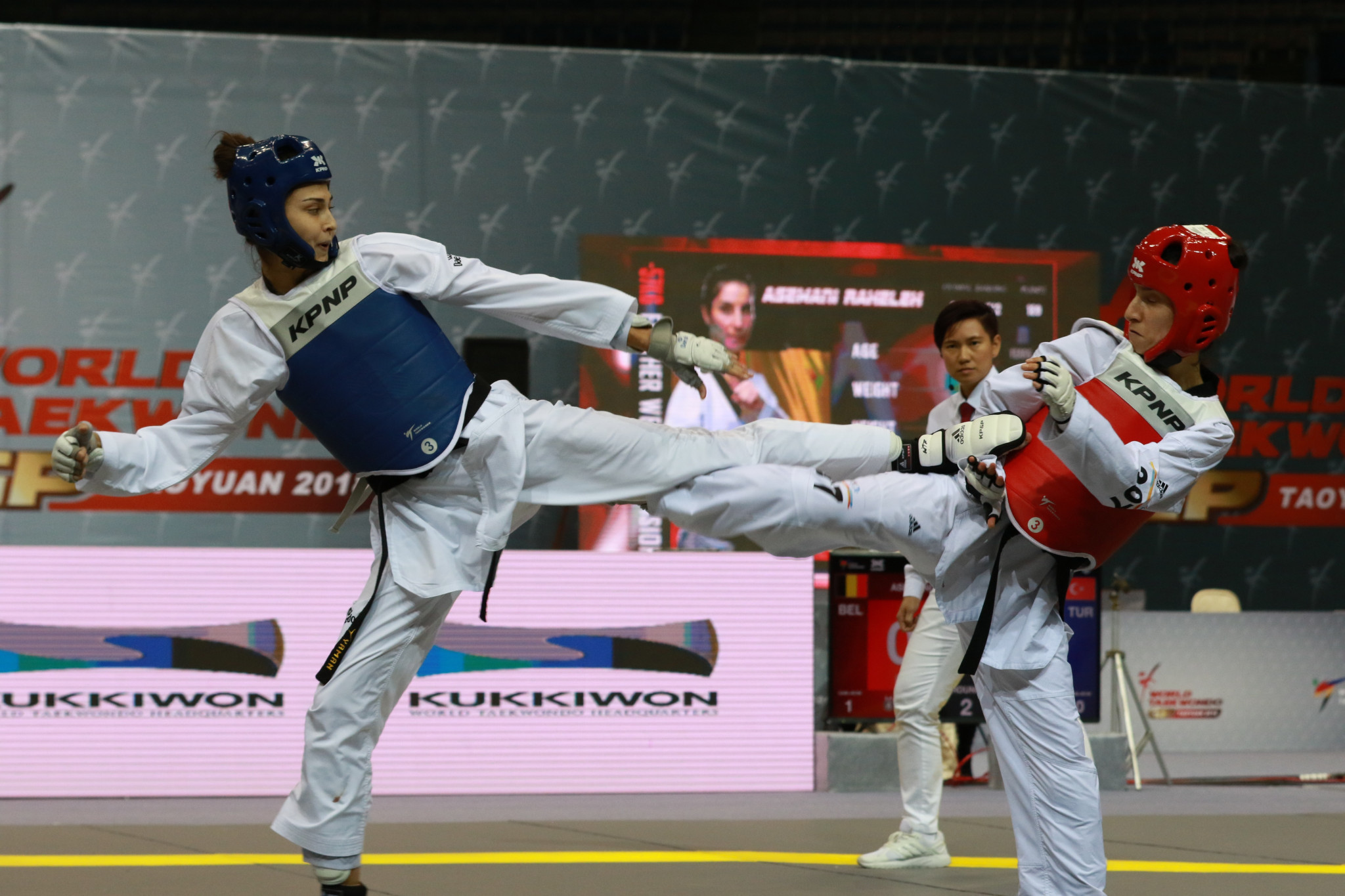Turkey's Irem Yaman beat Belgium's Raheleh Asemani in the women's under-57 kilograms final at the World Taekwondo Grand Prix in Taoyuan ©World Taekwondo