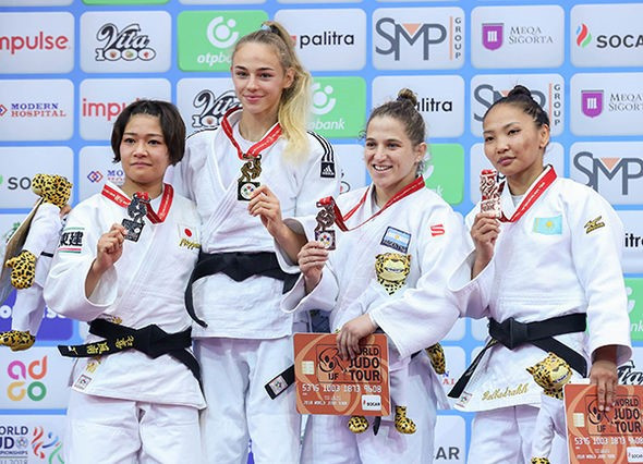 Bilodid shared the podium with Japan's Funa Tokani in silver and Argentina's Paula Pareto and Kazakhstan's Otgontsetseg Galbadrakh took the bronzes ©IJF