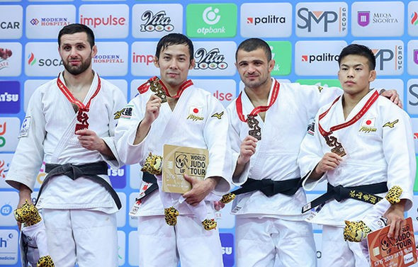 The final bronze medal went to Georgia's Amiran Papinashvili who denied the hosts a first medal of the championships defeating Azerbaijan's Karamat Huseynov ©IJF