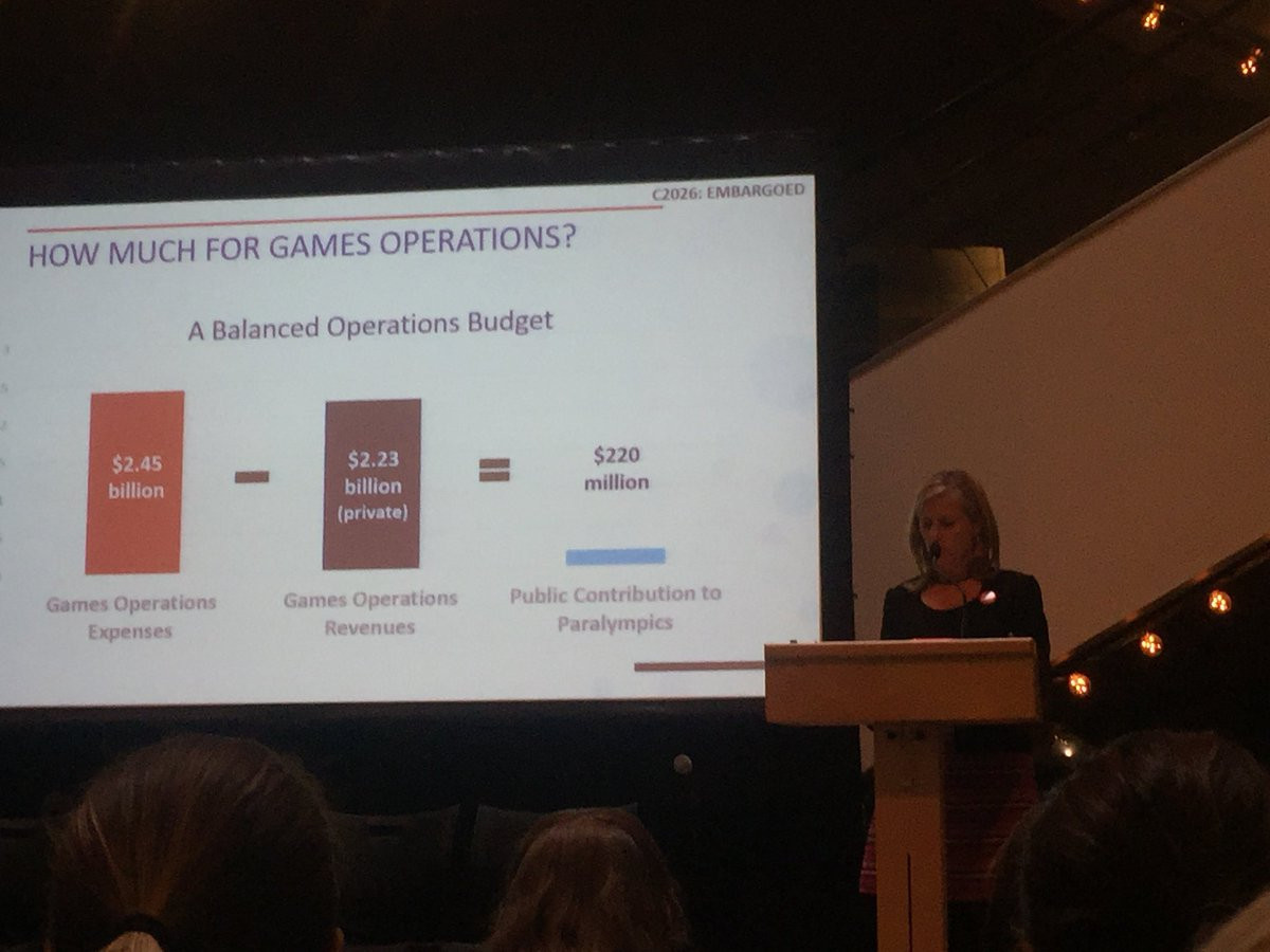 Calgary 2026 chief executive Mary Moran did a presentation on the Canadian city's proposed budget if they are awarded the Olympic and Paralympic Games ©Twitter