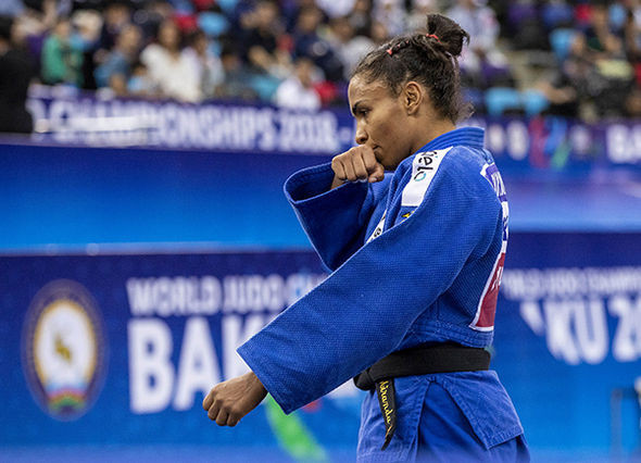 Brazil's Erika Miranda took the other bronze medal quickly dispatching her compatriot Jessica Pereira in the repechage ©IJF