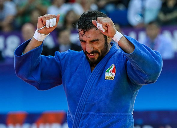 Iran's Mohammad Mohammadi took his country's first medal of the championships, winning bronze over Ganbaatar of Mongolia ©IJF