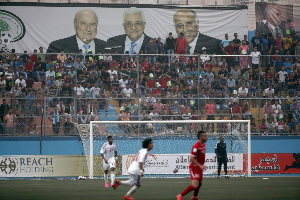 Palestine played United Arab Emirates at the Faisal al-Husseini Stadium in the West Bank town of Al-Ram on September 8 ©AFP/Getty Images