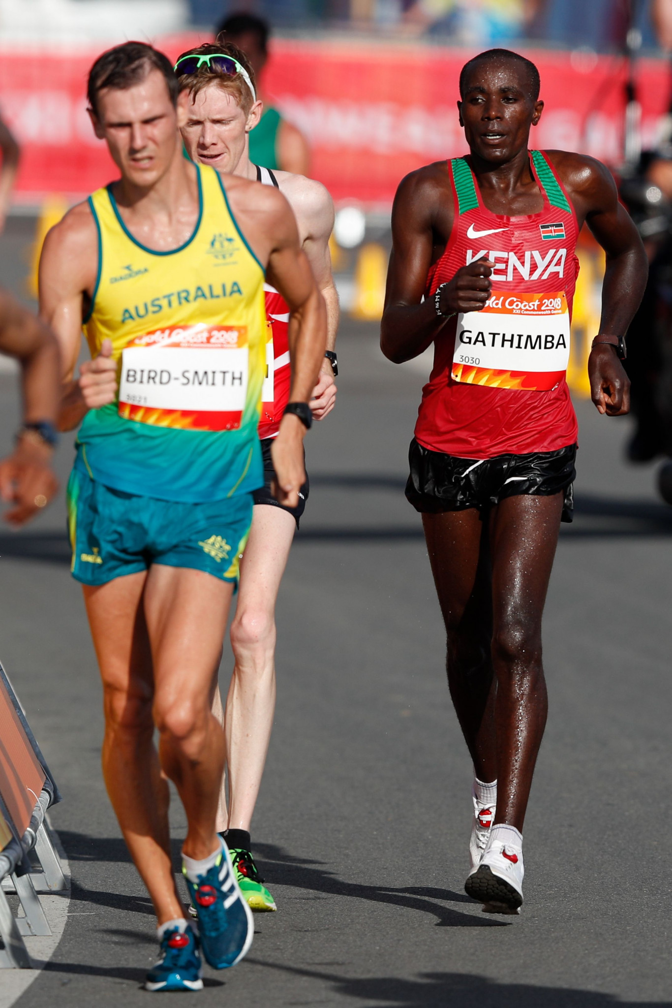 Australia's Dane Bird-Smith, pictured en route to Commonwealth gold this year in the men's 20km race walk, is seeking a hat-trick of titles in Taihu tomorrow ©Getty Images  