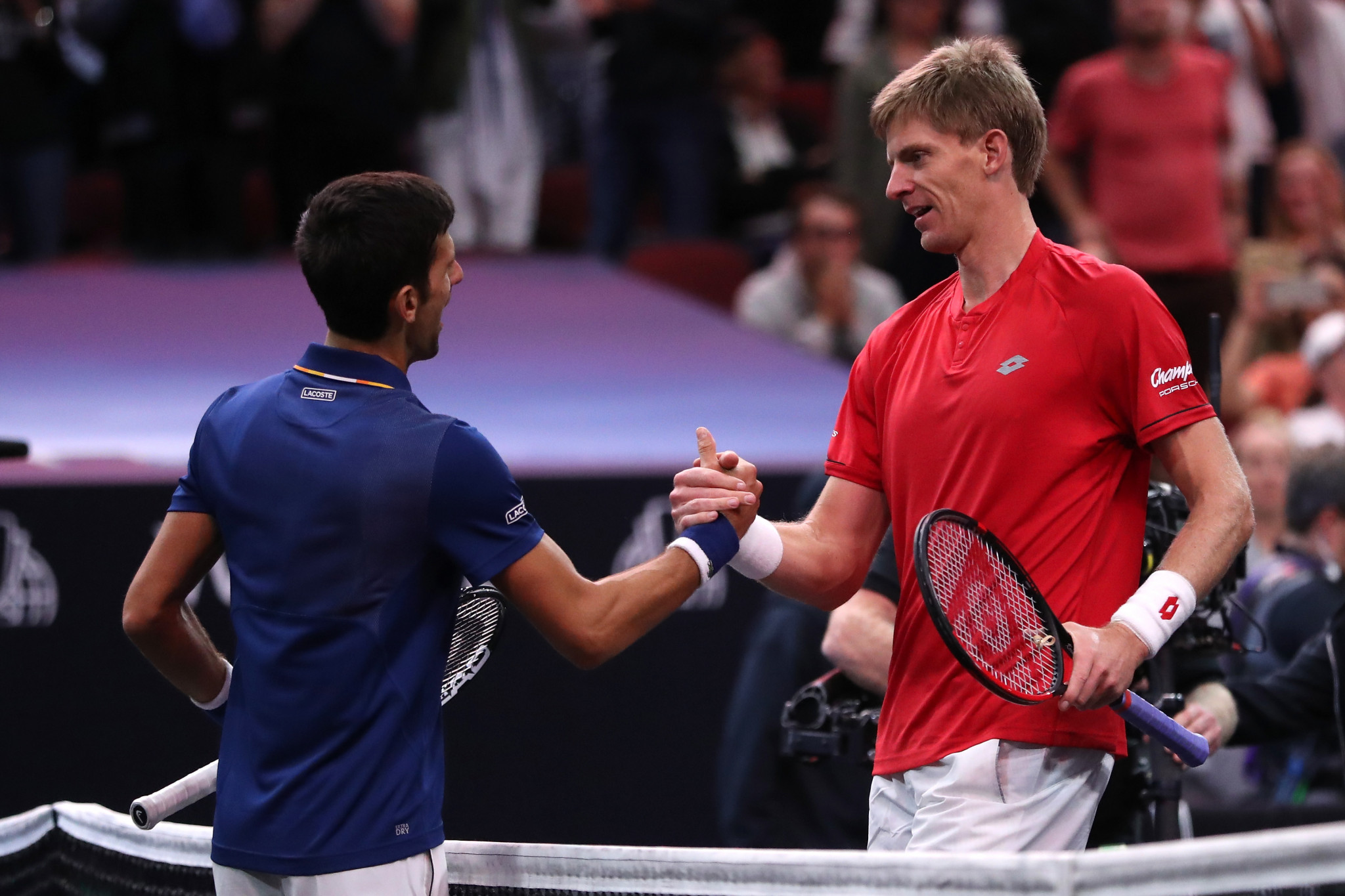 South Africa’s Kevin Anderson avenged his Wimbledon final defeat by Novak Djokovic on day two of the 2018 Laver Cup ©Getty Images